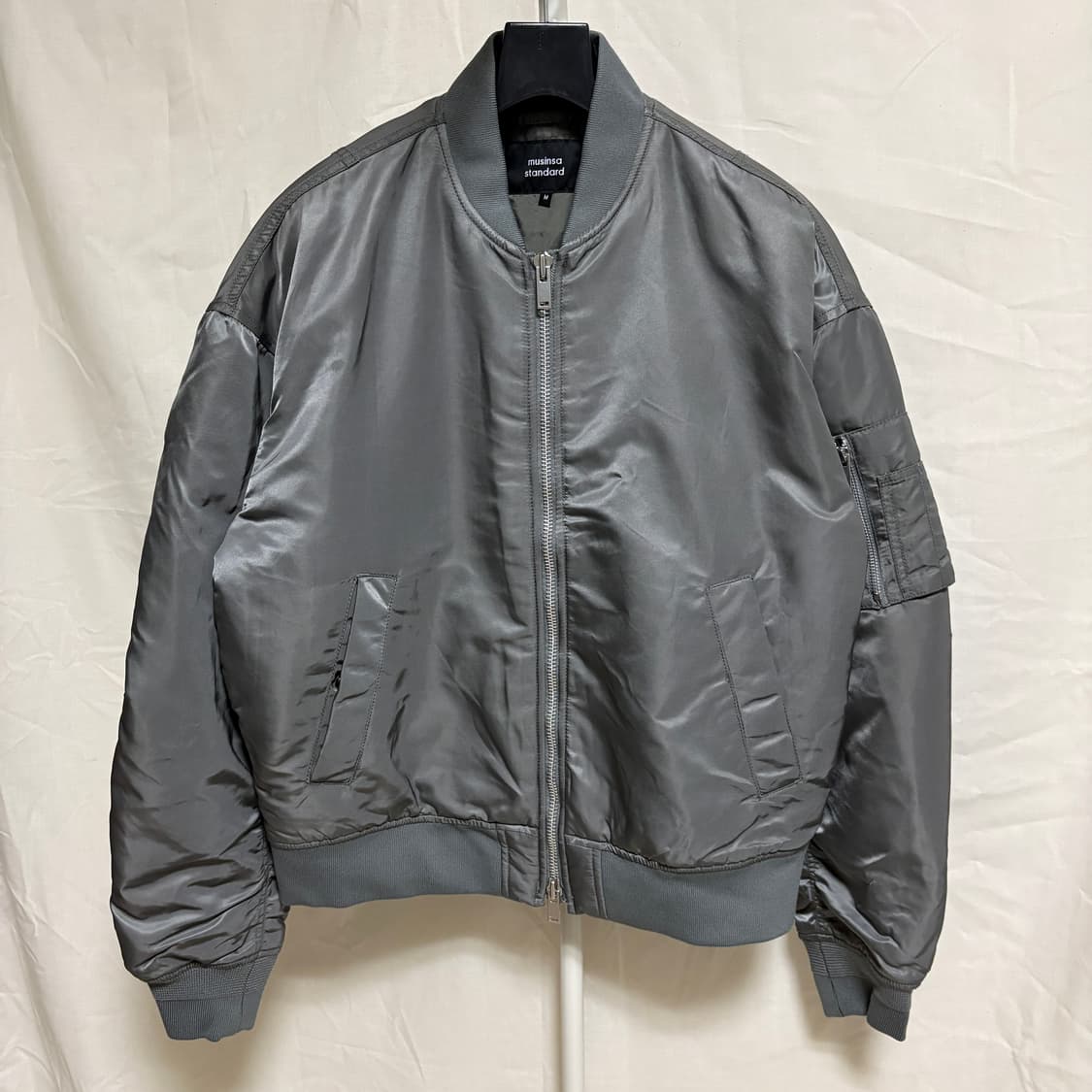 무탠다드 오버사이즈 MA1 보머 자켓 / 미디엄그레이, M 상품이미지1