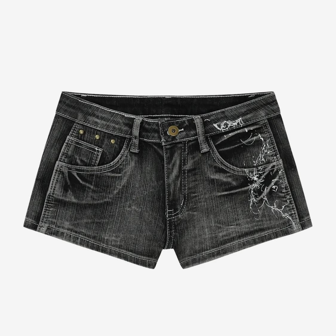 길라아카이브 타투 그래픽 데님 숏츠 그레이 M 상품이미지1