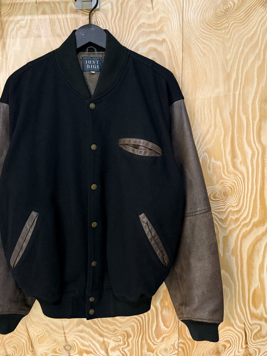 저스트비기 90s 울 레더 바시티 자켓 상품이미지4