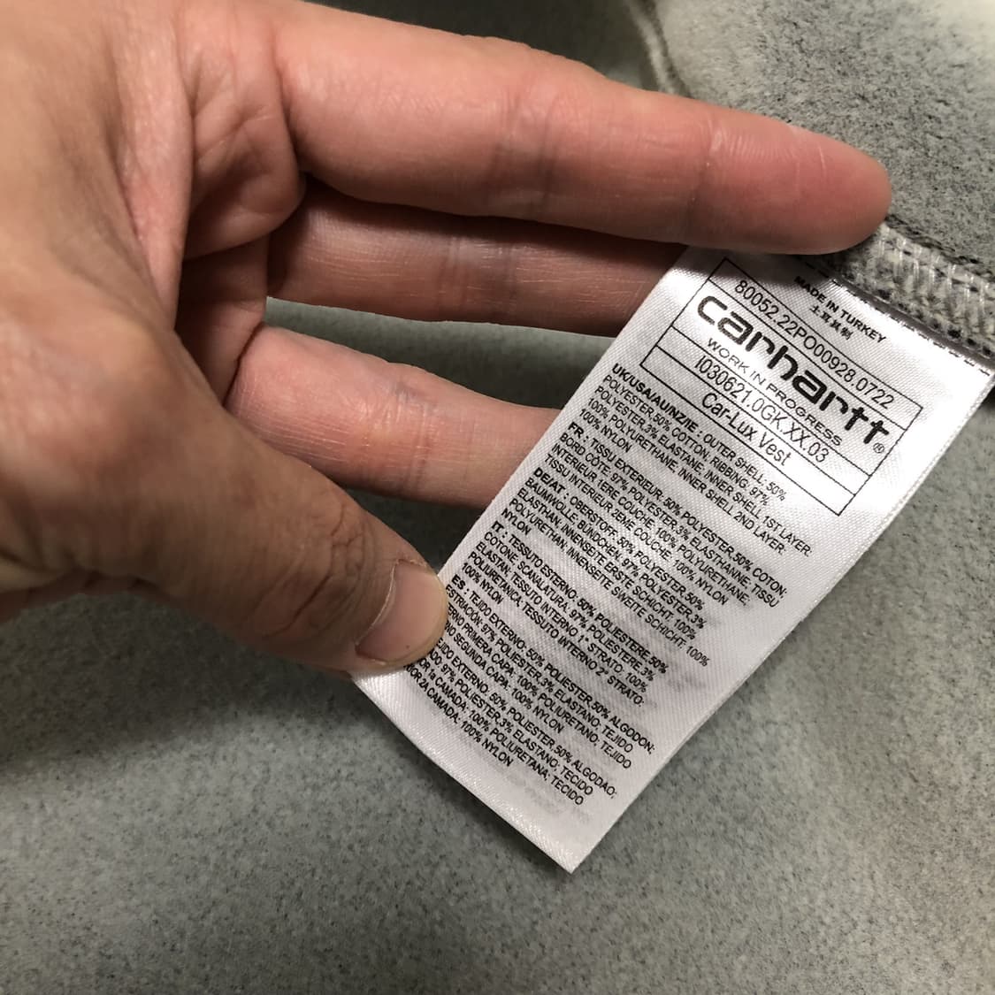 (S) 새상품 칼하트 Carhartt WIP 카 럭스 베스트 그레이 상품이미지7