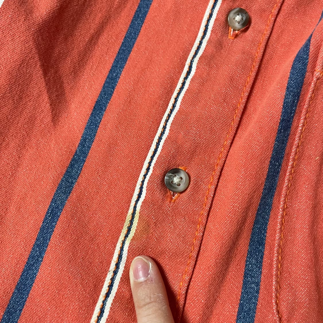 자라 오렌지 스트라이프 긴팔 셔츠 레귤러핏 XL 상품이미지5