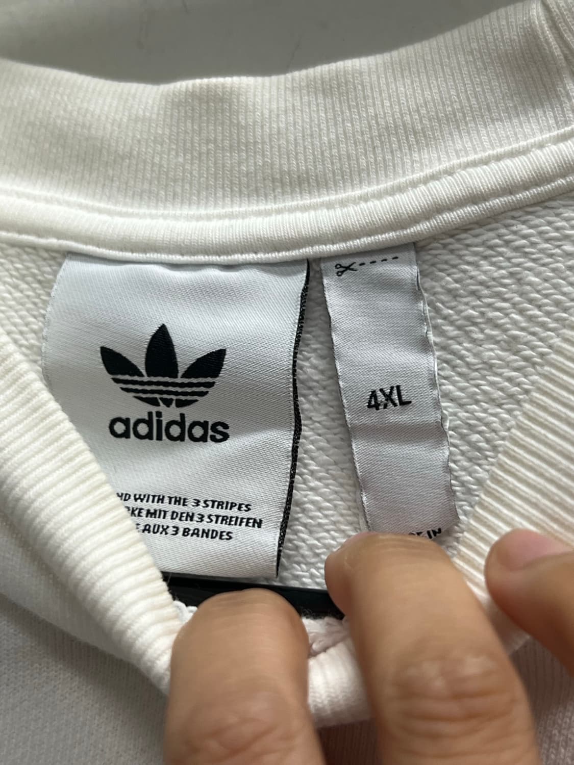 (4XL) 아디다스 스몰 자수로고 맨투맨 화이트 상품이미지4