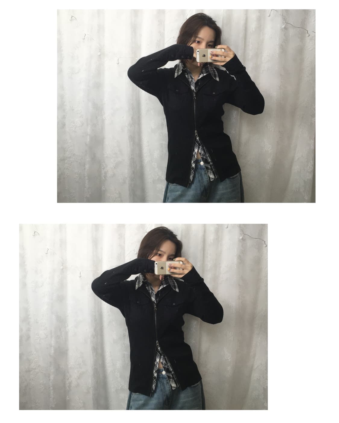 LAD Ribbed Layered Hooded Zip-Up 상품이미지9