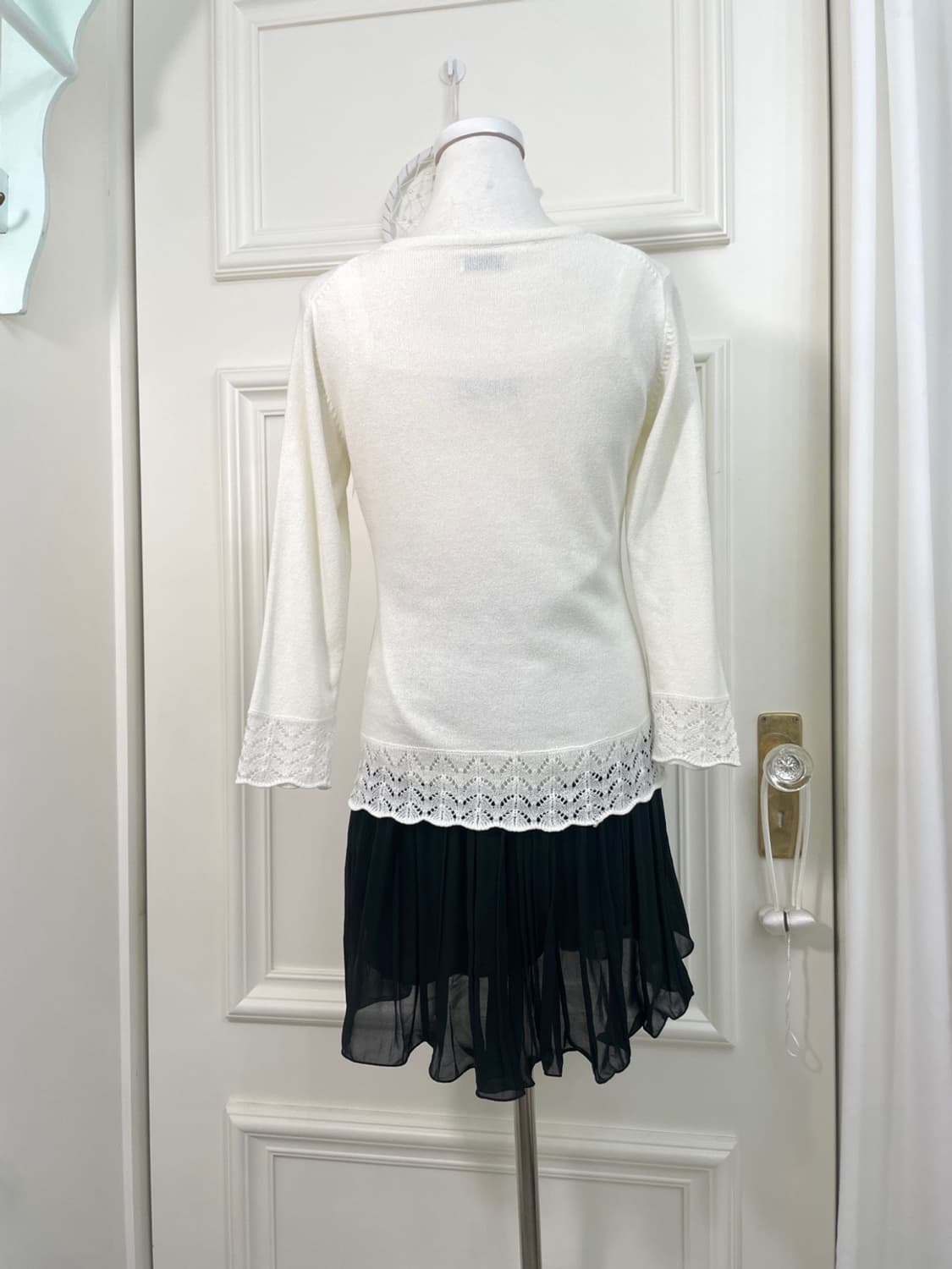 black gold point pleats midi skirt 상품이미지7