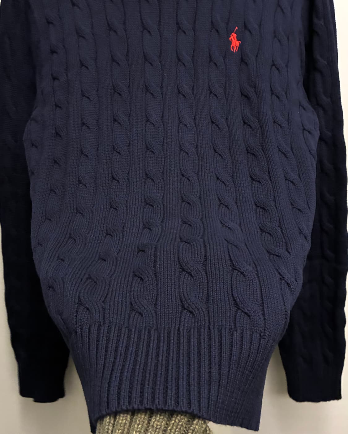 (M/100)폴로랄프로렌 코튼 케이블 꽈배기 니트 네이비 폴로니트 상품이미지7