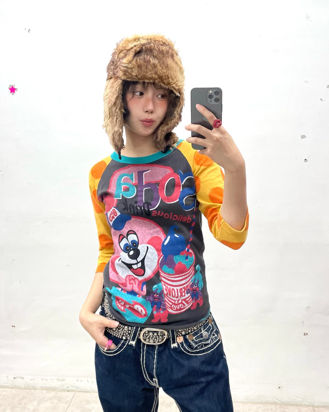 Rabbit orange dot half sleeve 상품이미지2