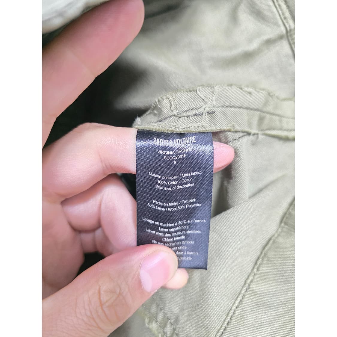 택포//  쟈딕앤볼테르 밀리터리 카고 자켓 S 상품이미지3