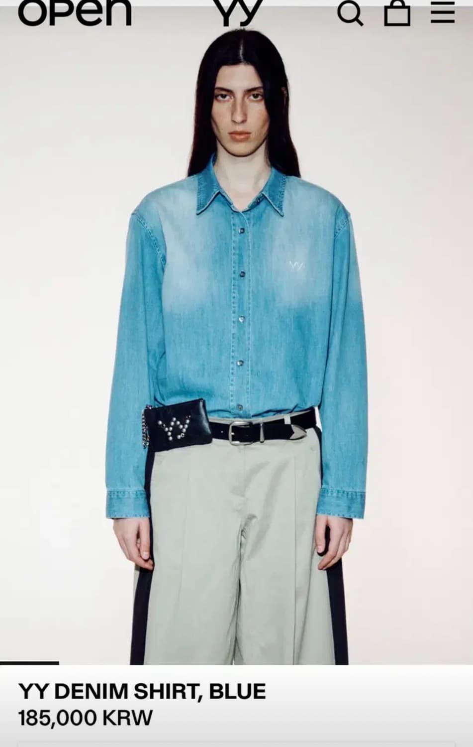 Open yy denim shirts 데님 셔츠 상품이미지1