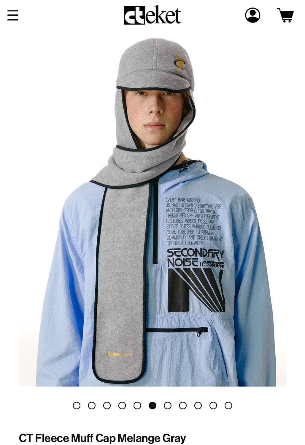 테켓 플리스 머프 캡 멜란지 그레이 상품이미지1