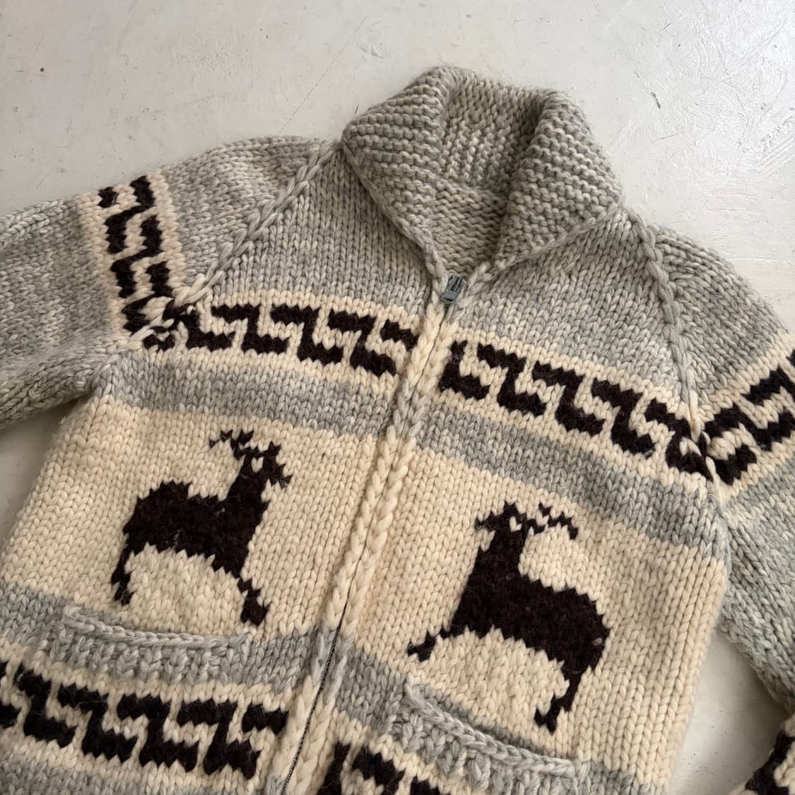 캐나다 빈티지 울 코위찬 집업 자켓 L 상품이미지4