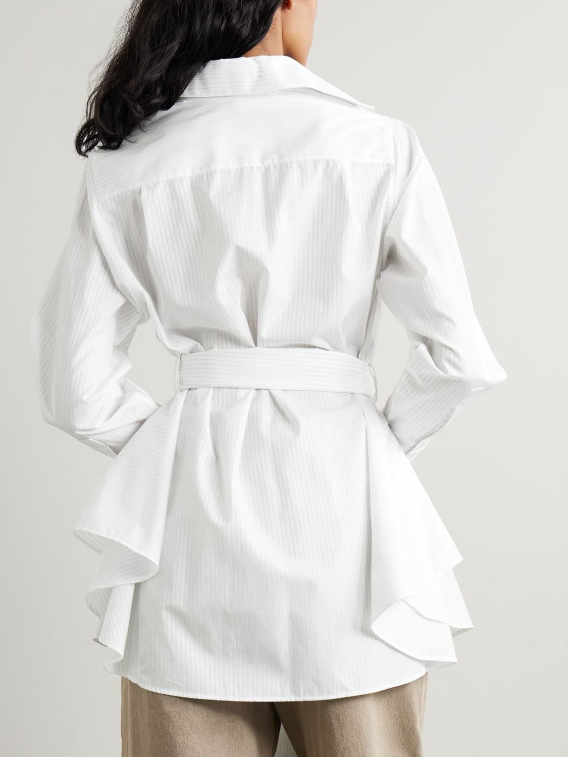 [에스파 윈터님 착용] 로에베 25ss 애너그램 스트라이프 벨트 셔츠 상품이미지4