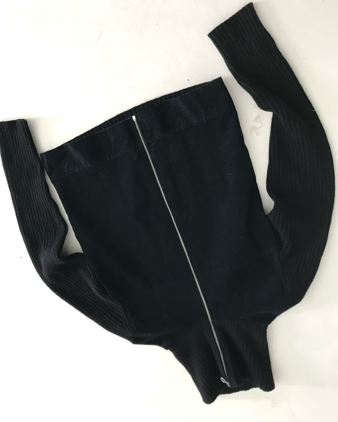 Sisley navy knit/corduroy zip-up jacket 상품이미지3