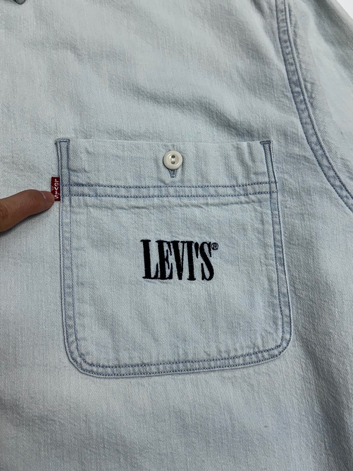 리바이스 레드탭 뉴캠프 데님 셔츠 라이트블루 청남방 상품이미지4
