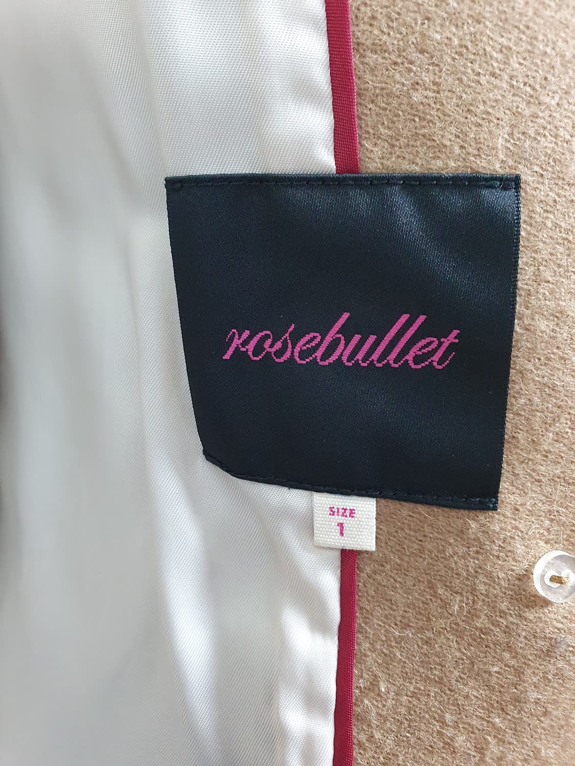 rosebullet  카멜 컬러 울 78% 더블 코트 상품이미지5