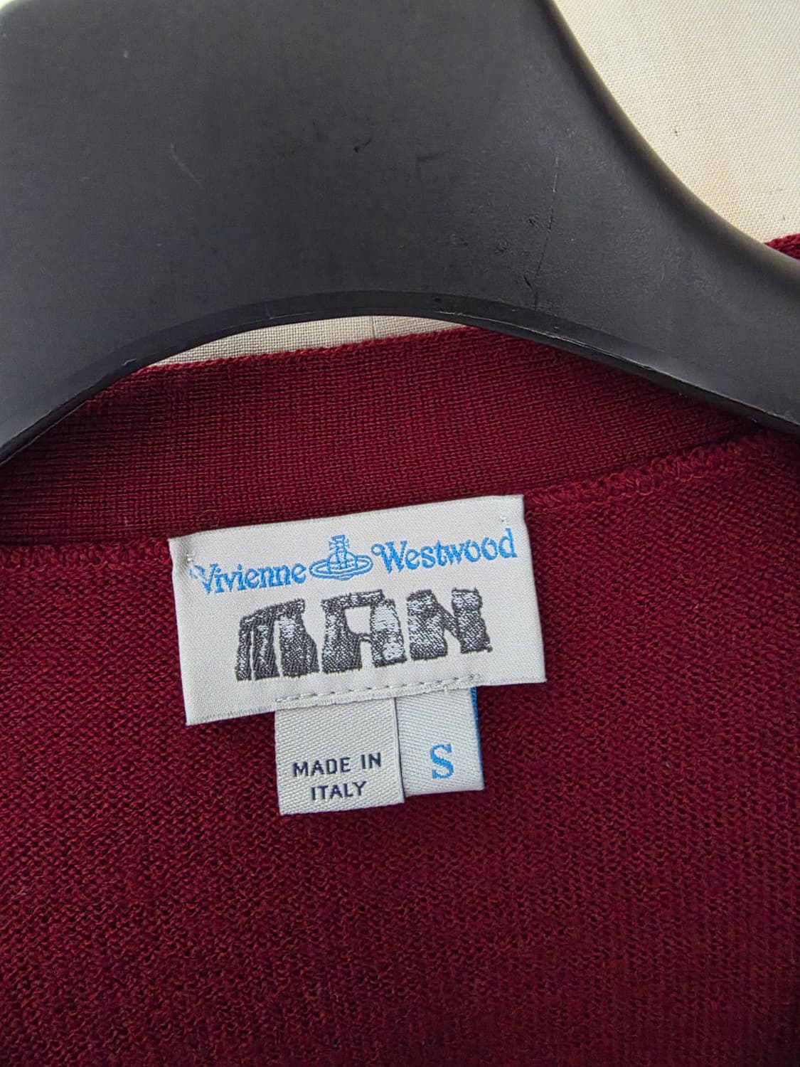 비비안웨스트우드 버건디 가디건 남성 니트 스웨터 상품이미지8