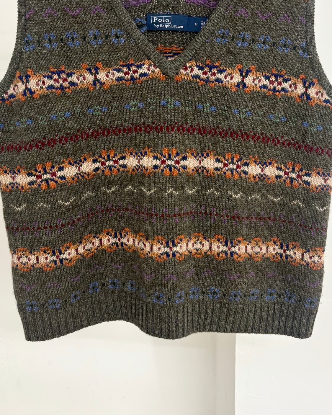 폴로 랄프로렌 카키 페어 아일 스웨터 베스트 상품이미지5