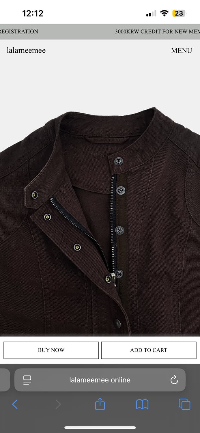 Washed biker jacket brown 상품이미지4