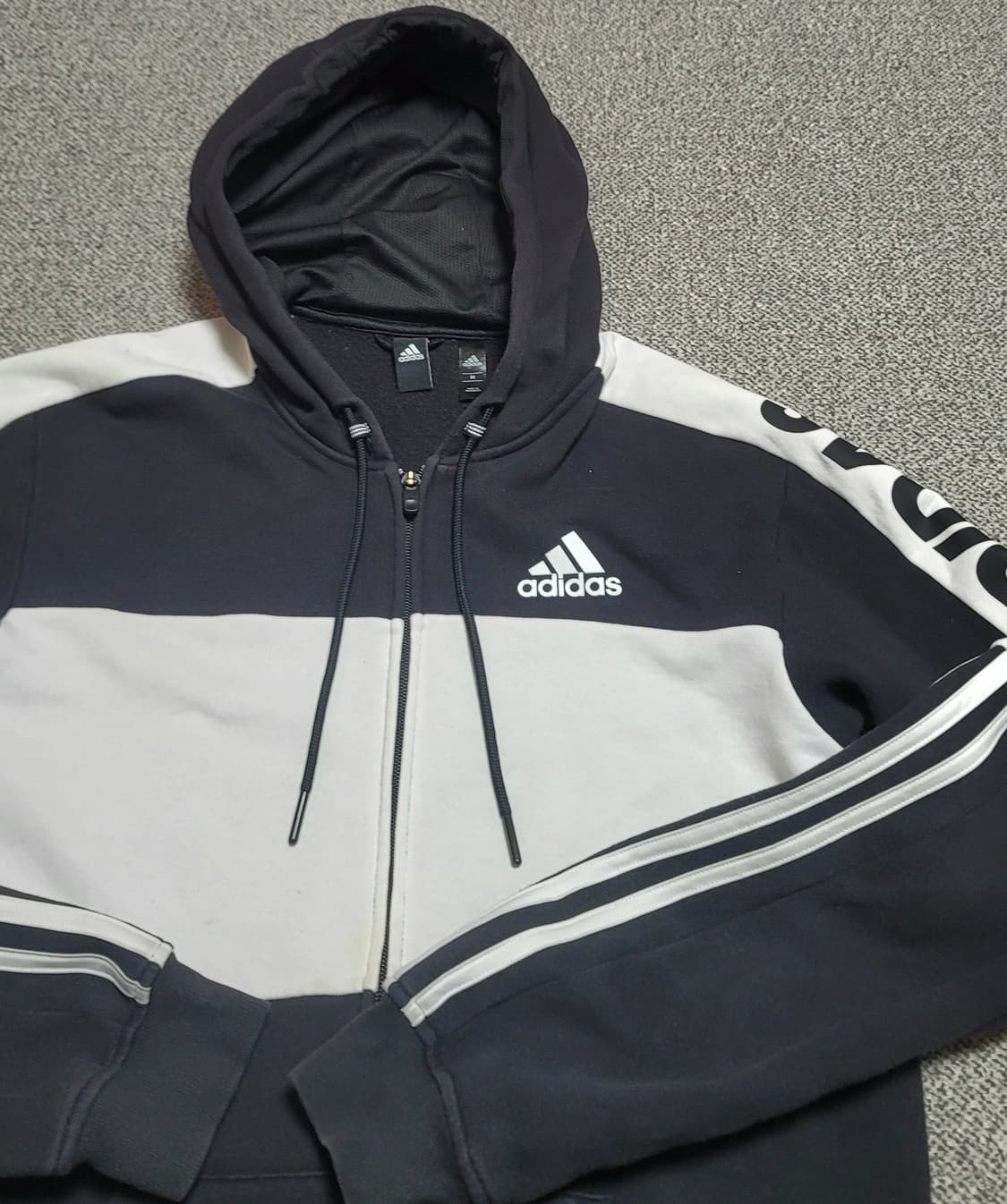 아디다스 후드집업 M 블랙/화이트 상품이미지4