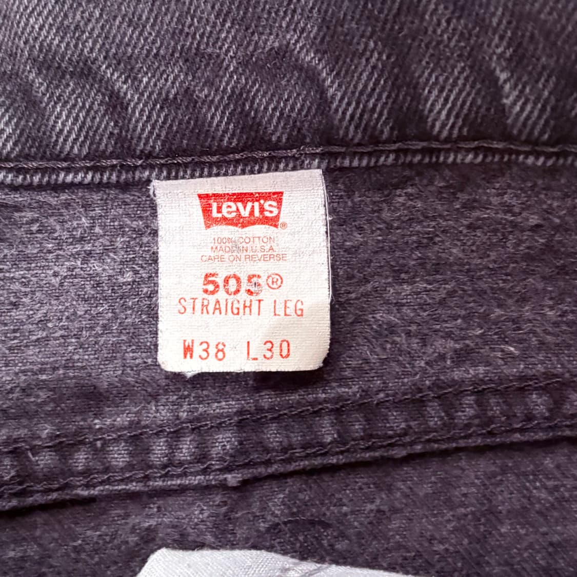 [38/30] USA 리바이스 505 오렌지탭 orange 흑청 블랙 상품이미지4