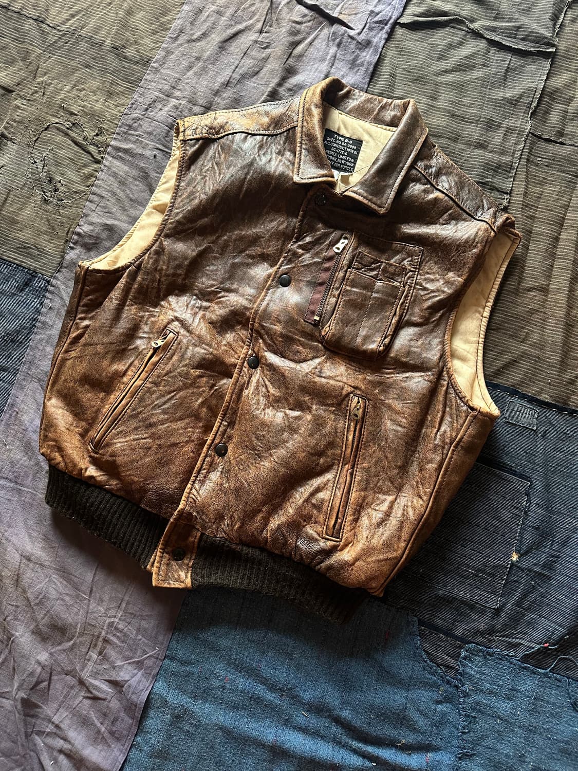 Vintage Avirex B-9 Leather Vest 상품이미지3