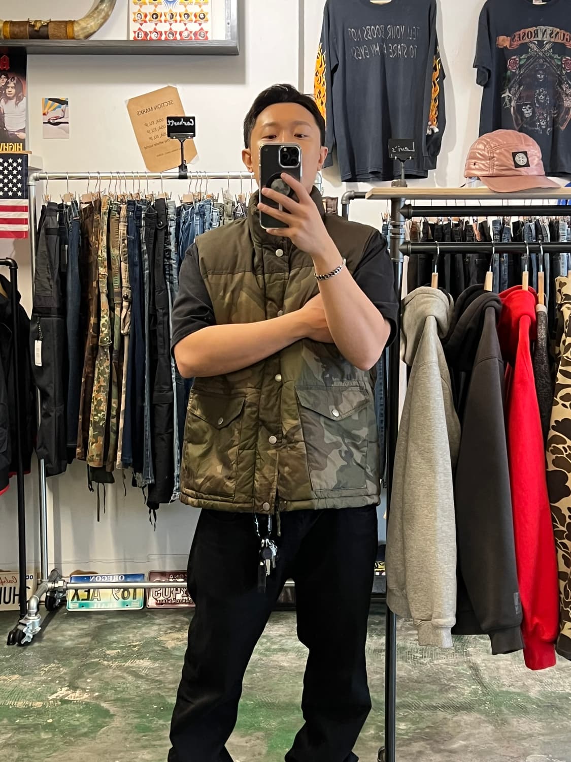 [XL] 올드네이비 카모 패턴 패딩 베스트 상품이미지10