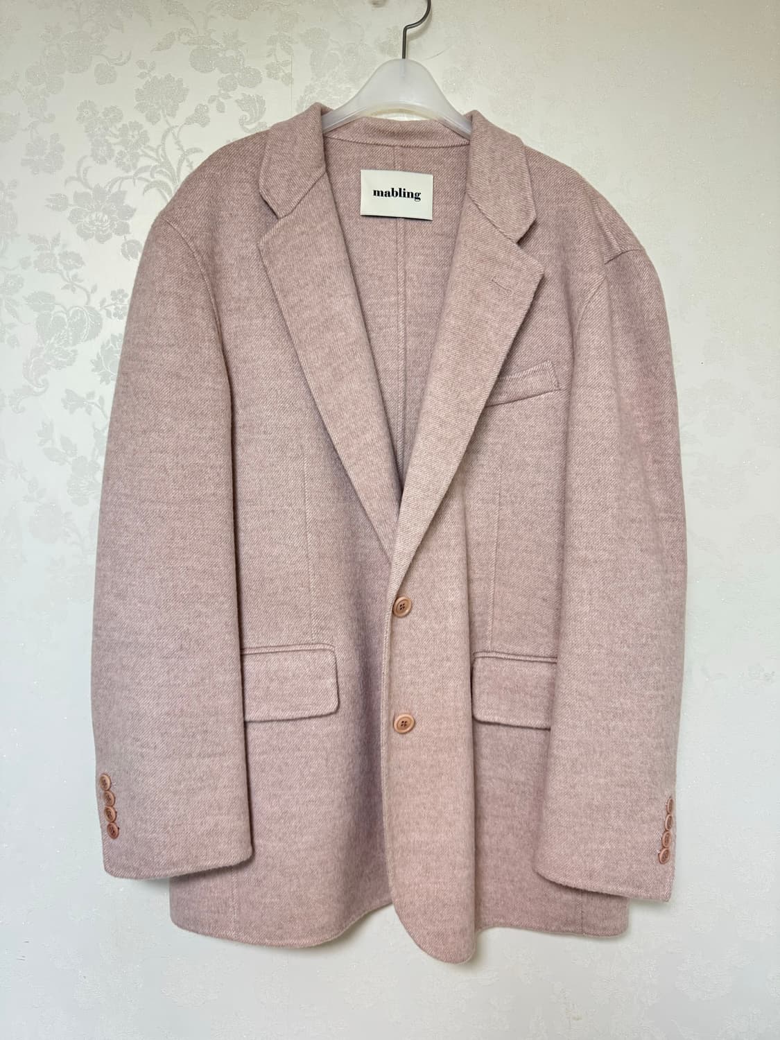 마블링 핸드메이드 핑크코트 상품이미지6