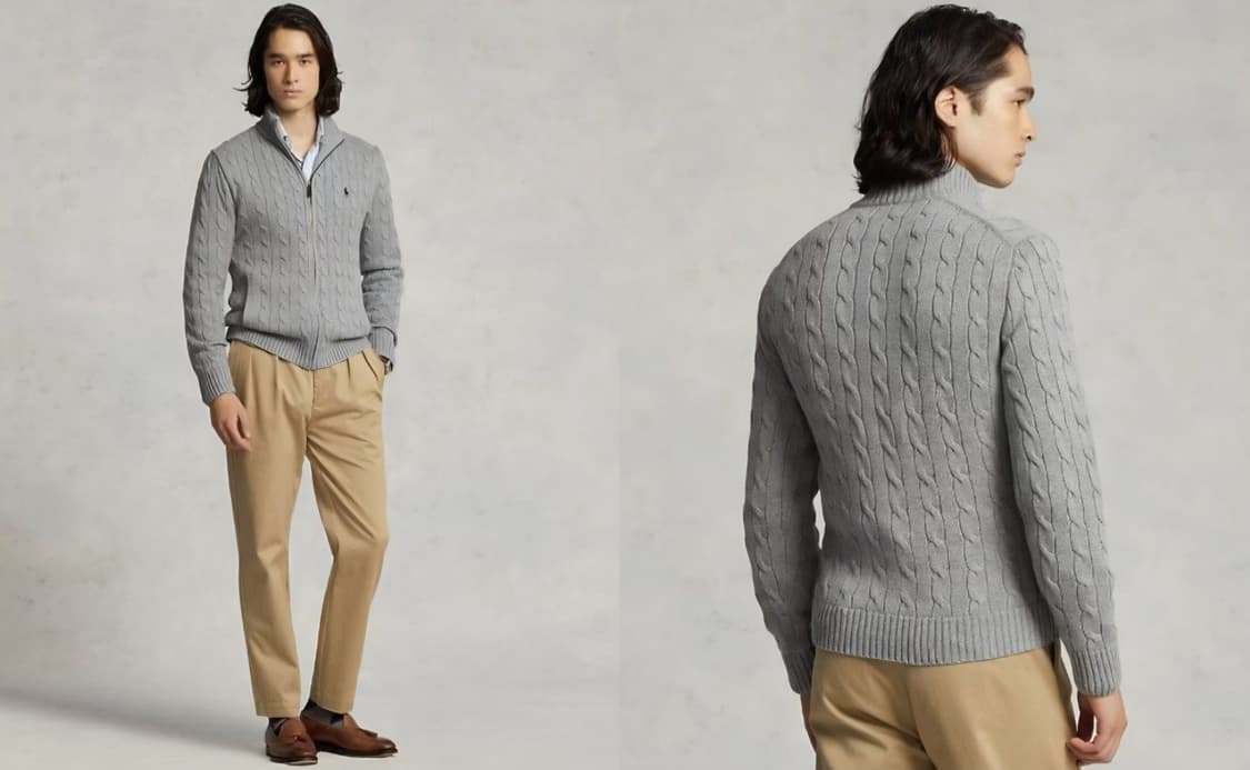 (새상품)폴로 랄프로렌 풀집업 꽈배기 니트 L 상품이미지2