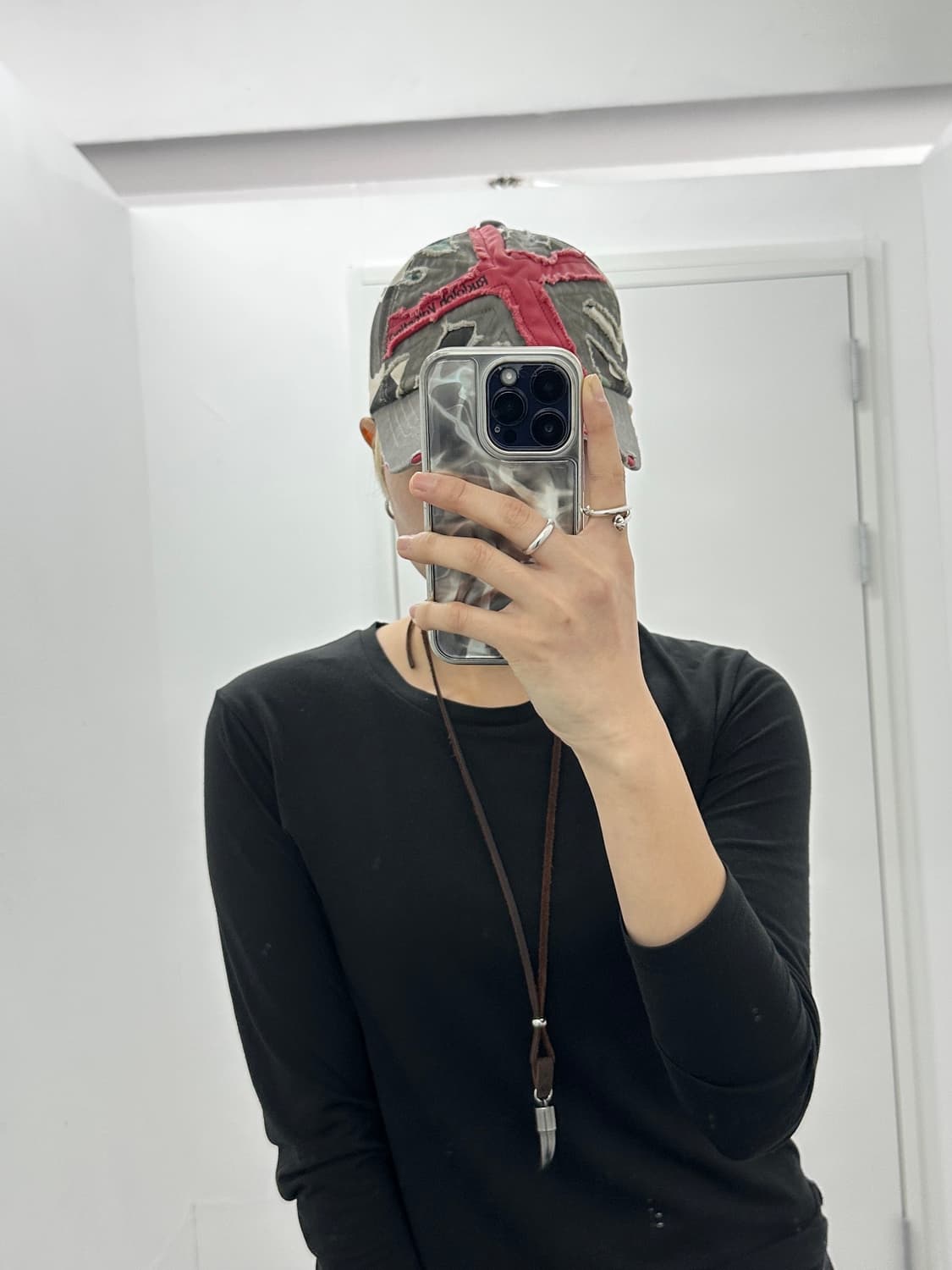 90s Rudolph Valentino camo red cross cap 상품이미지8