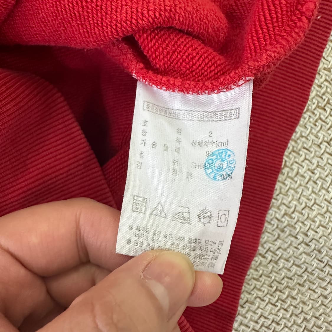 2 라코스테 빅로고 레드 맨투맨 0424D 상품이미지3