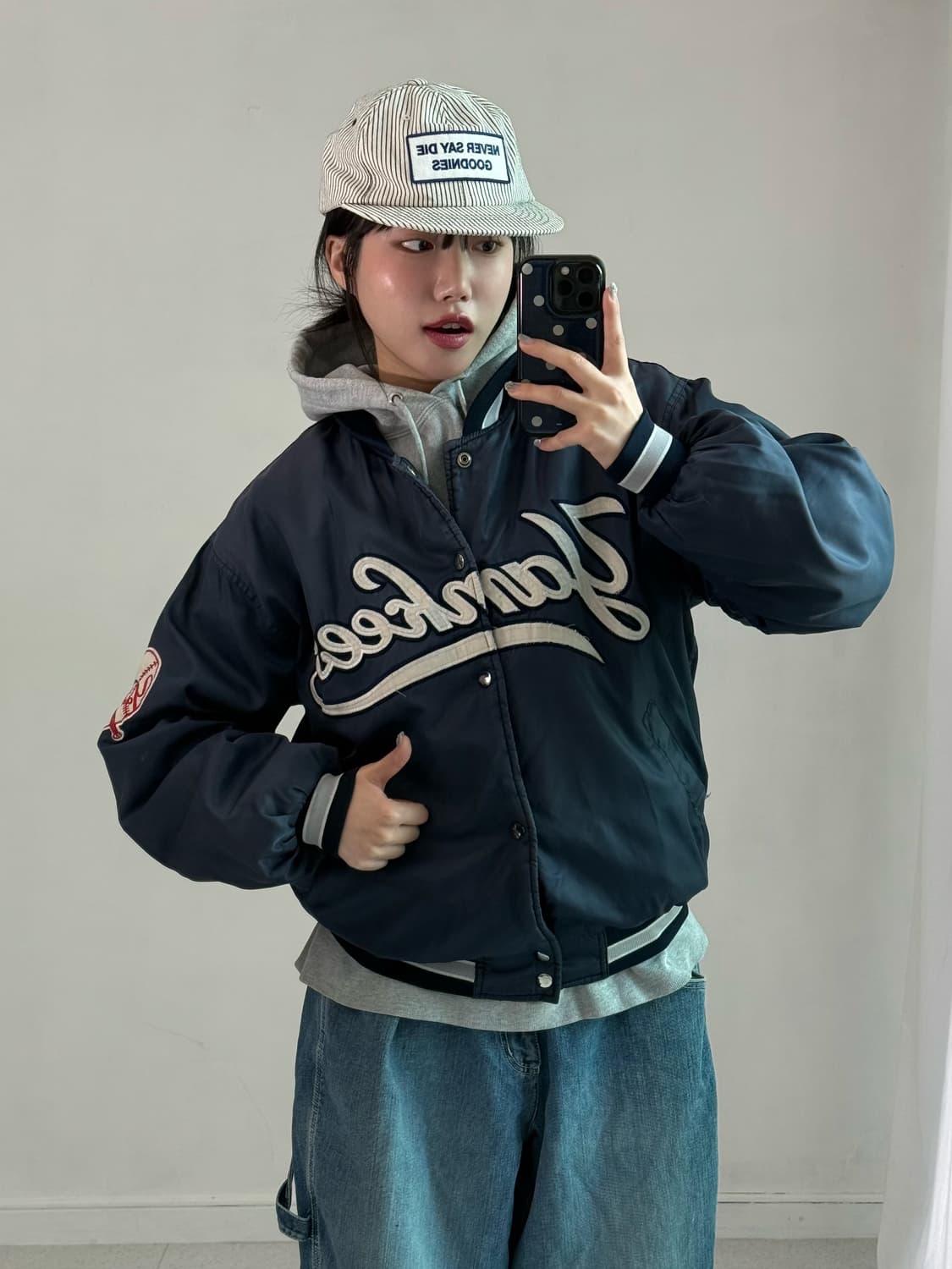 90‘s LA 양키즈 네이비 자켓 상품이미지1