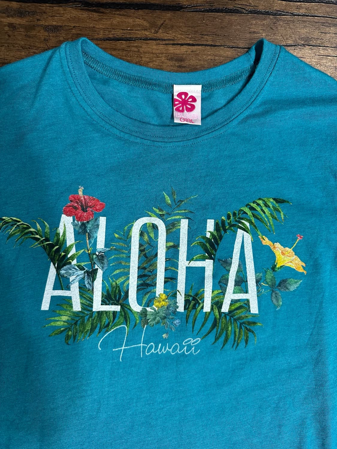 아일랜드 걸 하와이 ISLAND GIRL ALOHA 플로럴 반팔 티셔츠 상품이미지2