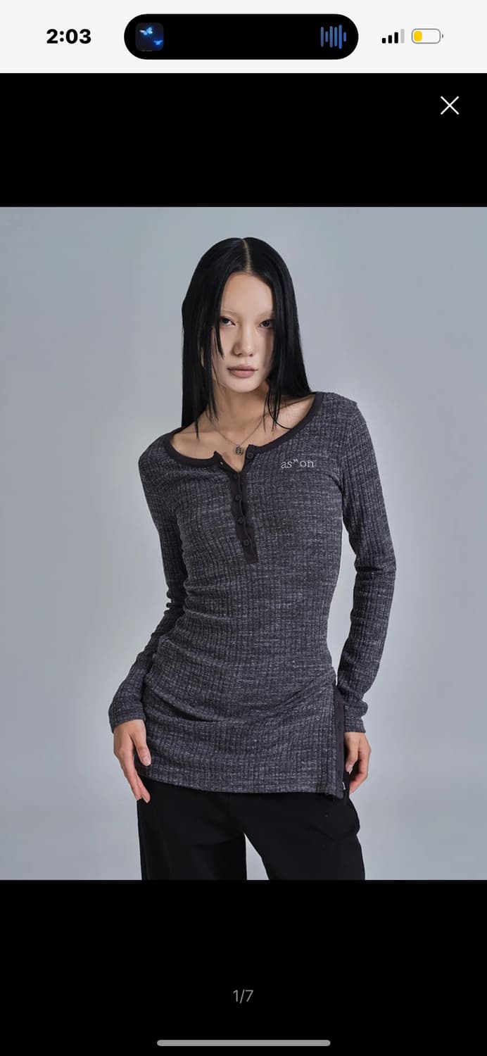 애즈온 리브드 콤비 미니드레스 LIBBED COMBI MINI DRESS 상품이미지3
