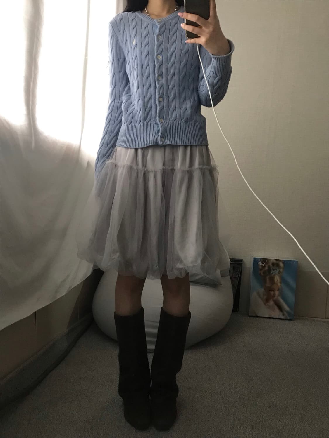 폴로 베이비블루 케이블 가디건 상품이미지6