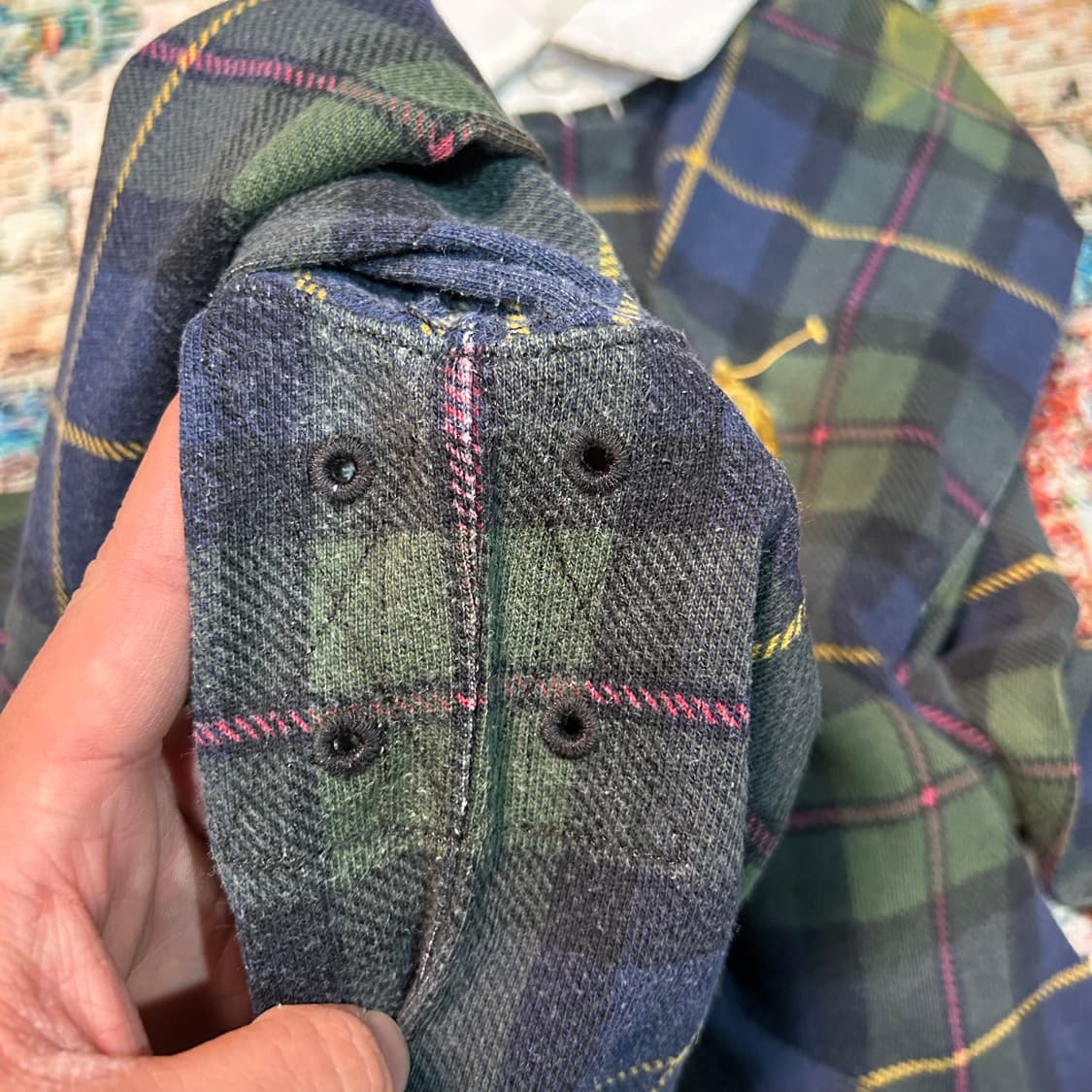 [L] 90s 폴로 랄프로렌 빅포니 블랙와치 럭비티 상품이미지8