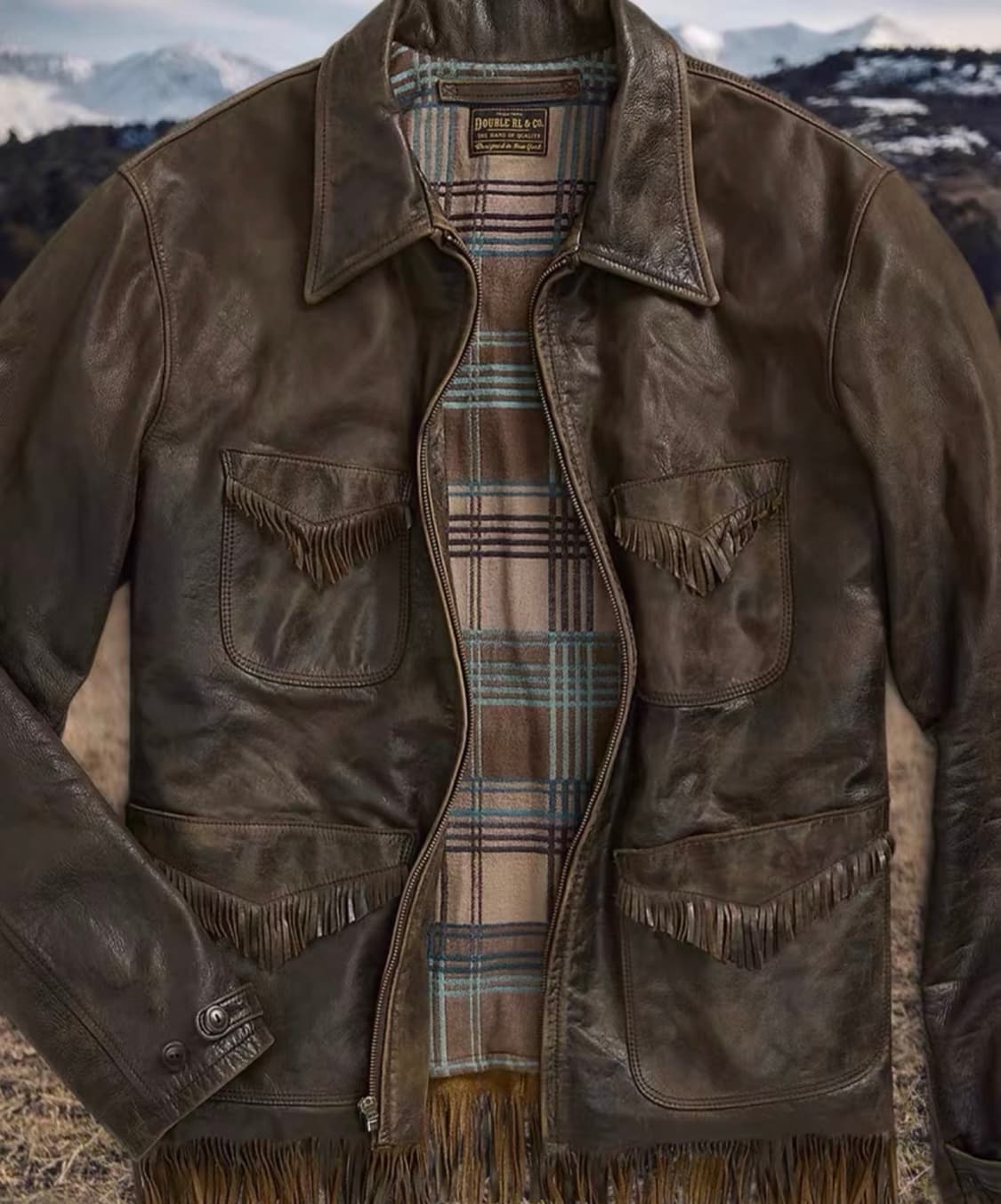 rrl 프린지 레더자켓 m 상품이미지1