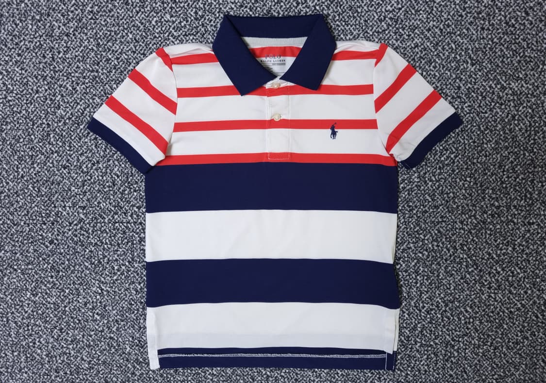 [무료배송][100]폴로 키즈 스트라이프 반팔티 카라티 상품이미지1