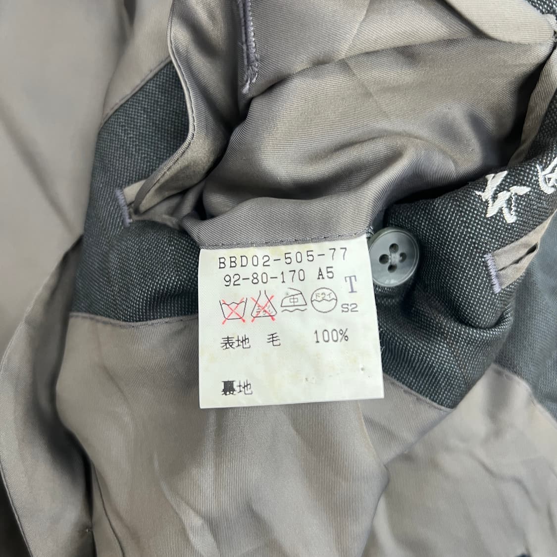 버버리 블랙라벨 차콜 테일러드 싱글 블레이저 L 상품이미지8