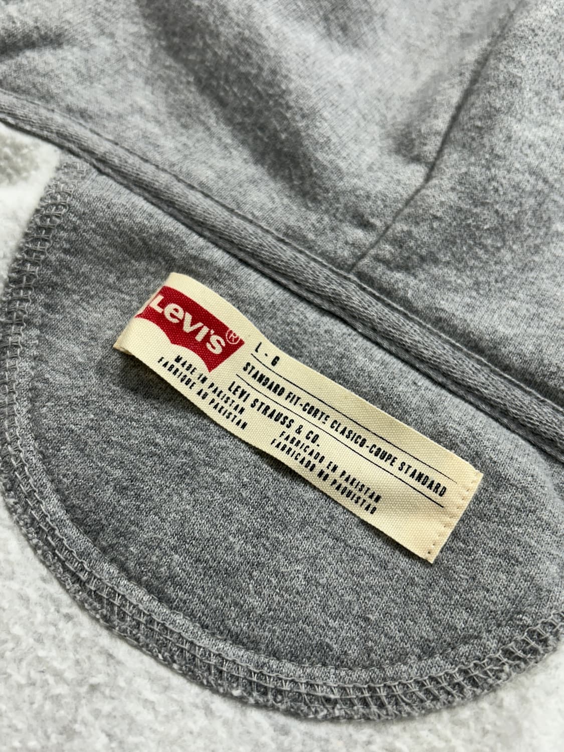 리바이스 빅로고 그레이 후드집업 L   상품이미지9