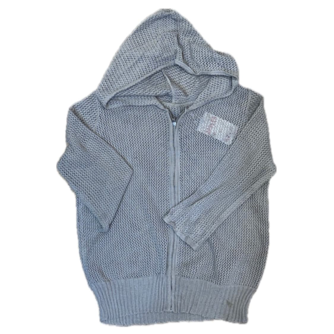 그물 니트 7부 후드집업 상품이미지1