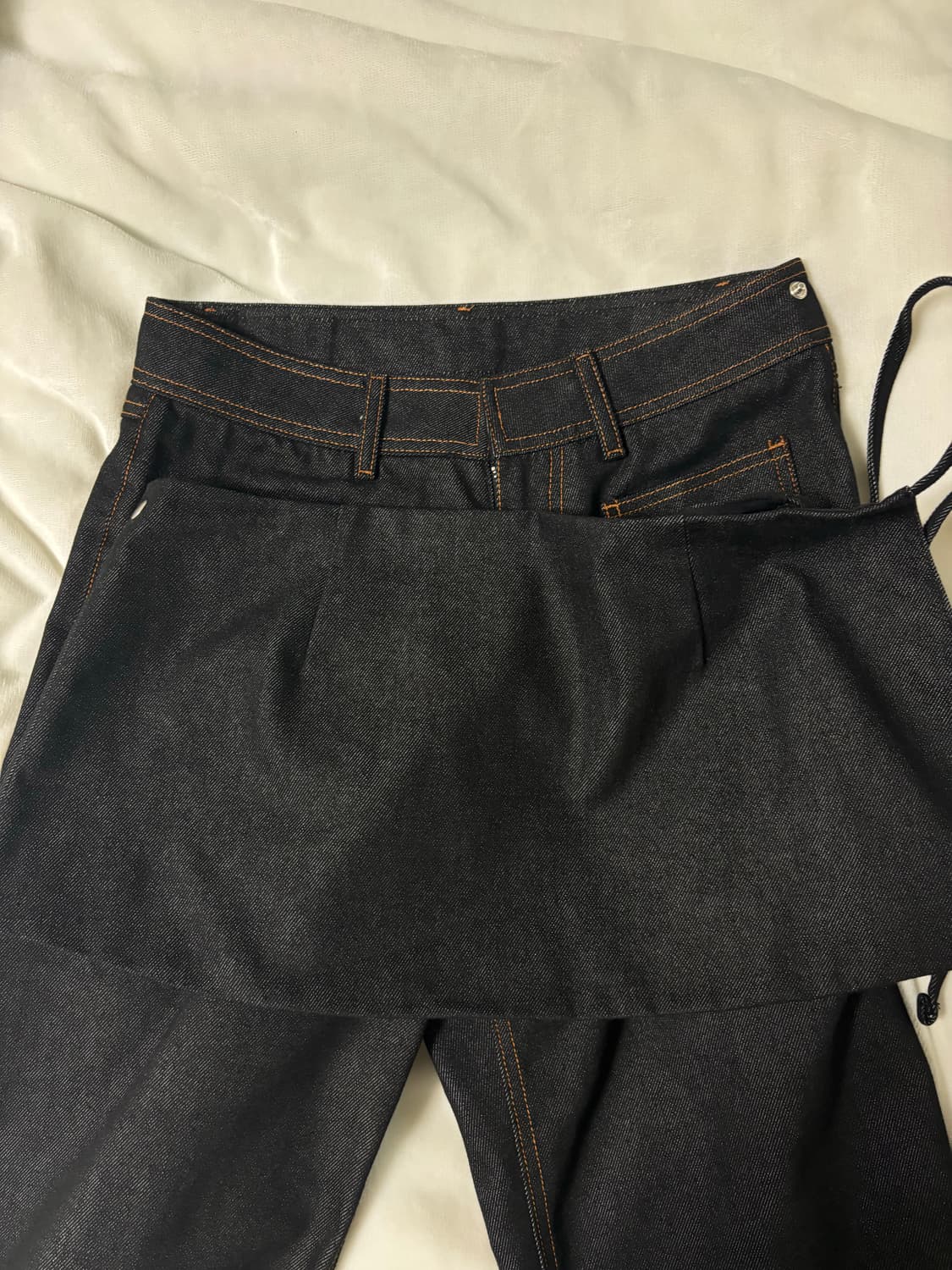 인앤양인하모니 데님&스커트 Denim skirt pants, black 상품이미지5