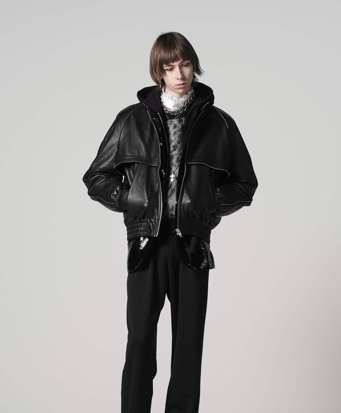 셀린느 FW21 지퍼 레더 자켓 상품이미지1