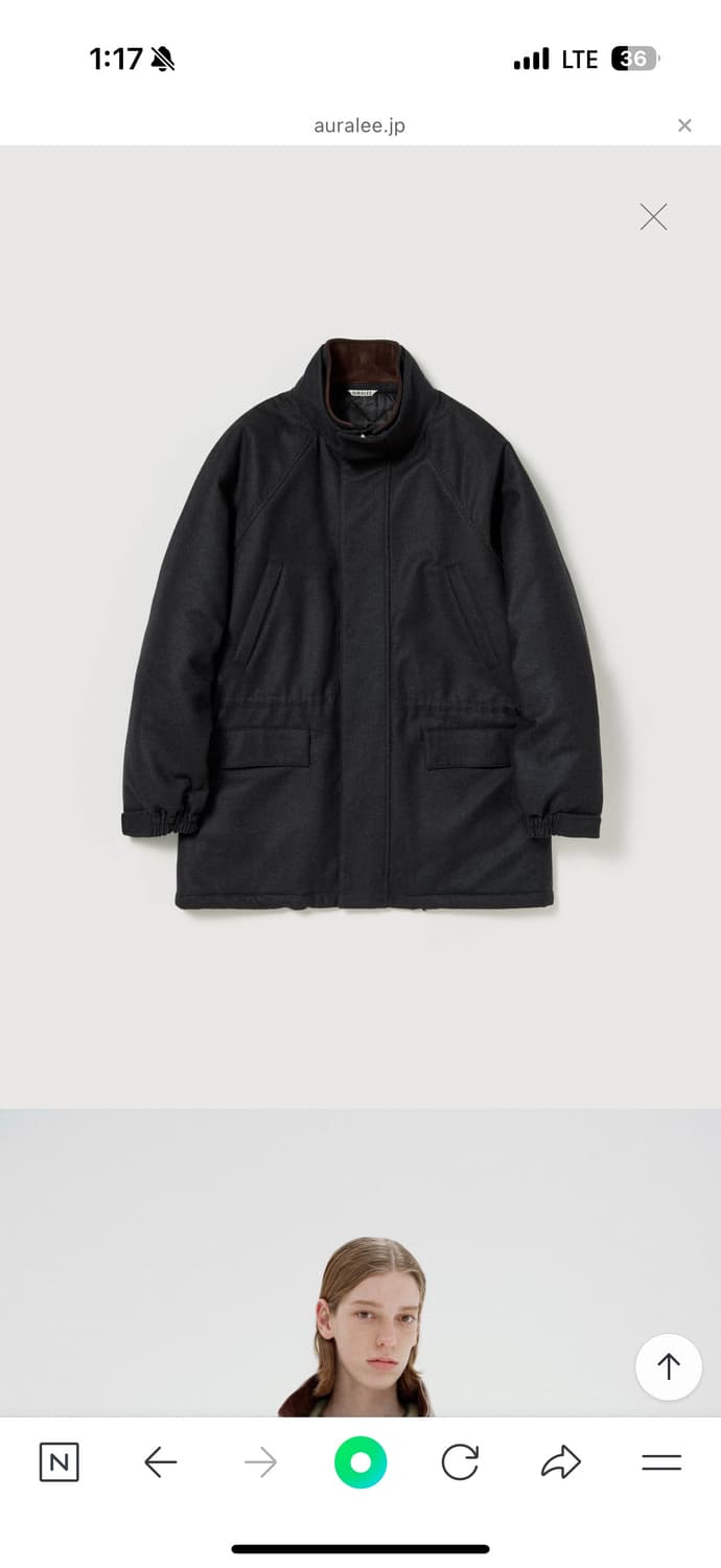 Auralee WOOL FULLING FLANNEL PADDED OVER 상품이미지1