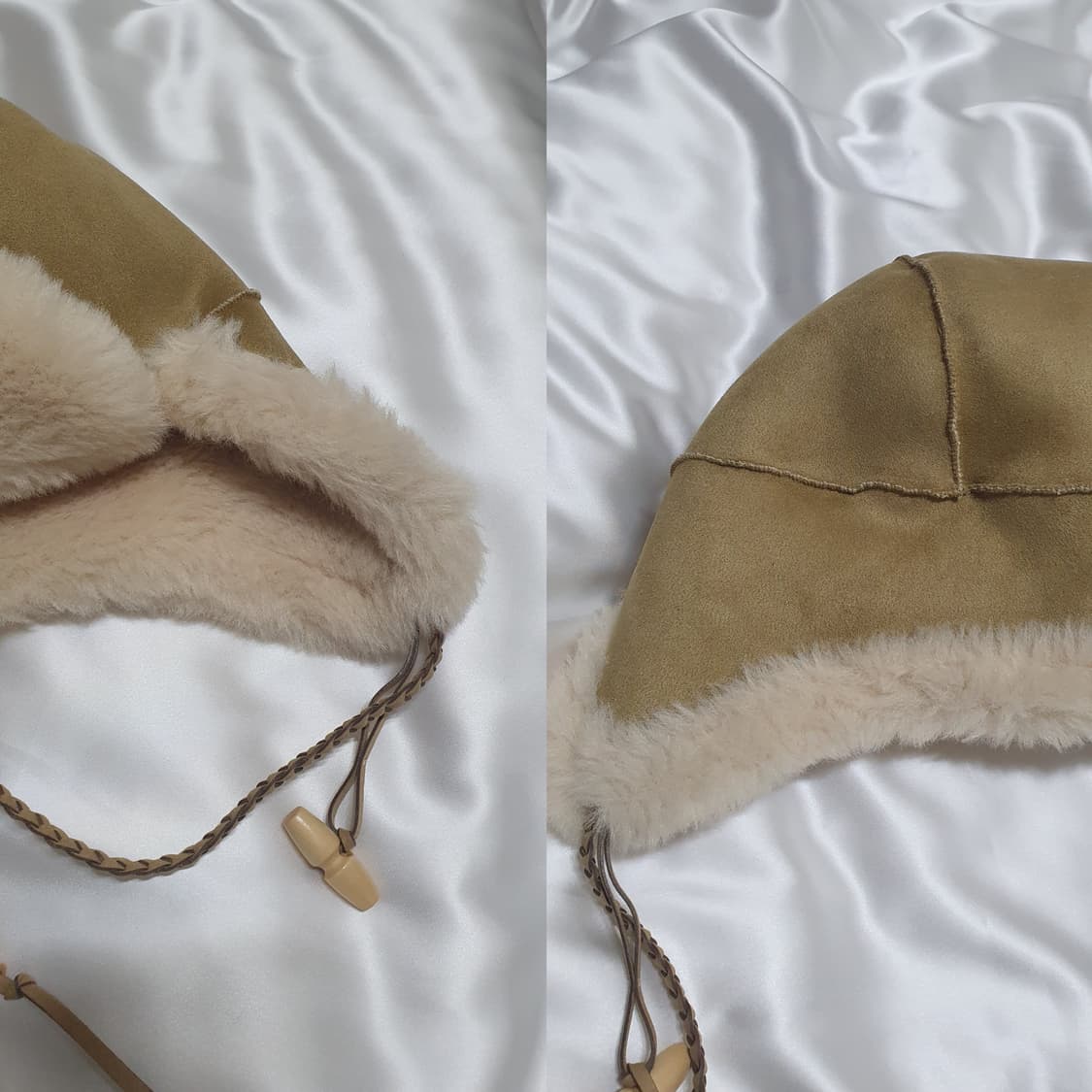 베이지 오픈와이와이 시어링 트래퍼햇 트루퍼햇  상품이미지5