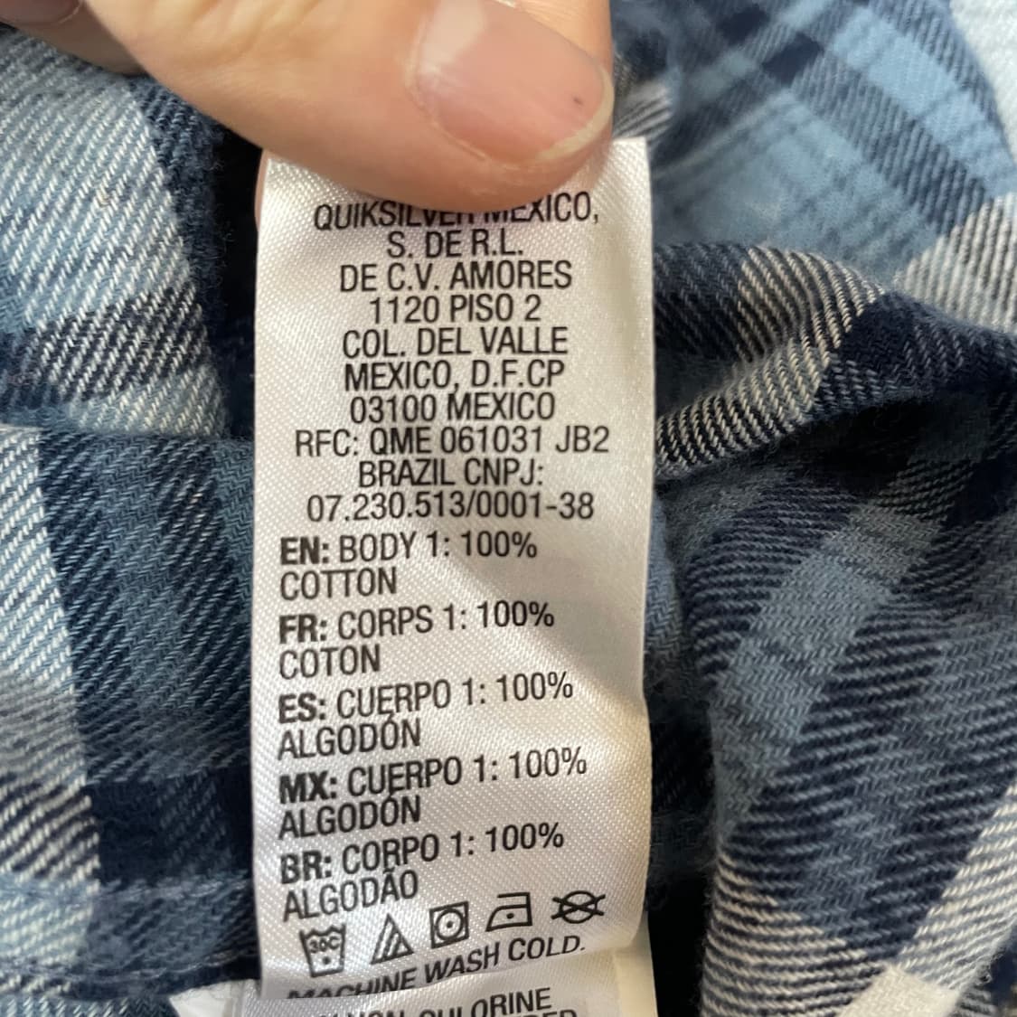 퀵실버 블루 체크 투포켓 플란넬 모던핏 셔츠 M 상품이미지7