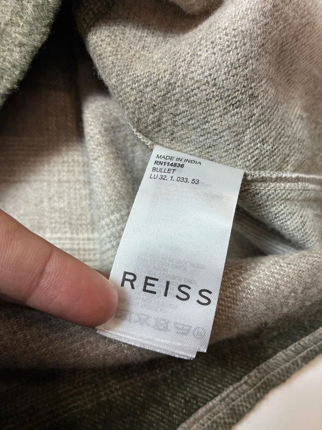 리스 REISS 옴므 플란넬 울 블렌드 체크 셔츠 PN8466 상품이미지7
