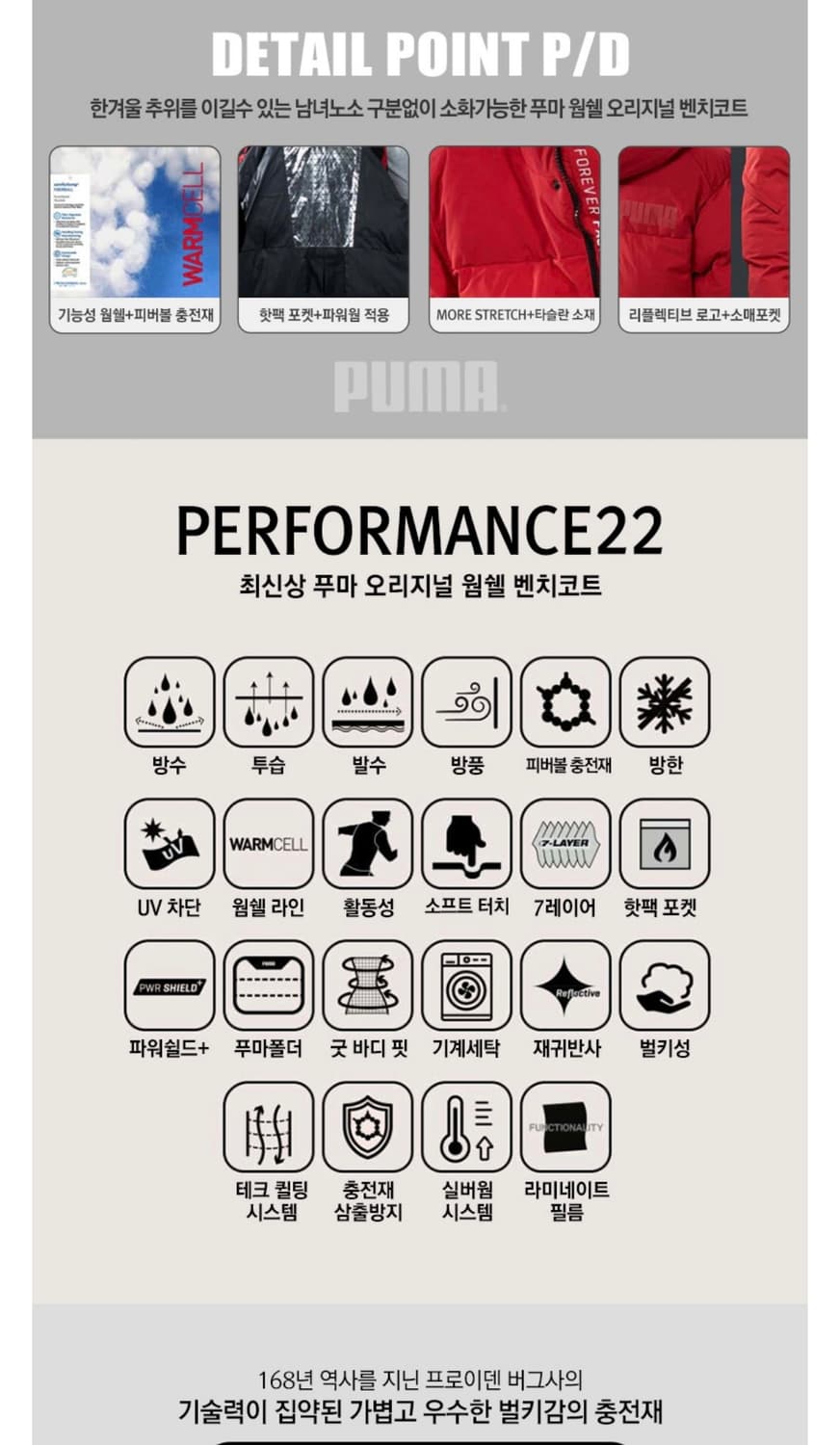 (XXL) 푸마 오리지널 웜셀 벤치코트 롱패딩 상품이미지9