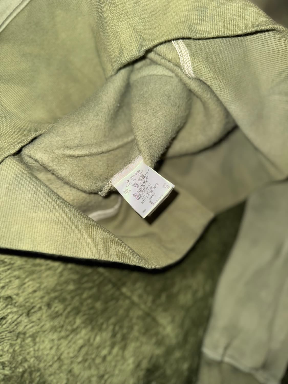 [M] SULVAM 설밤 핸드 다잉 다트 디테일 스웻셔츠 올리브 상품이미지6