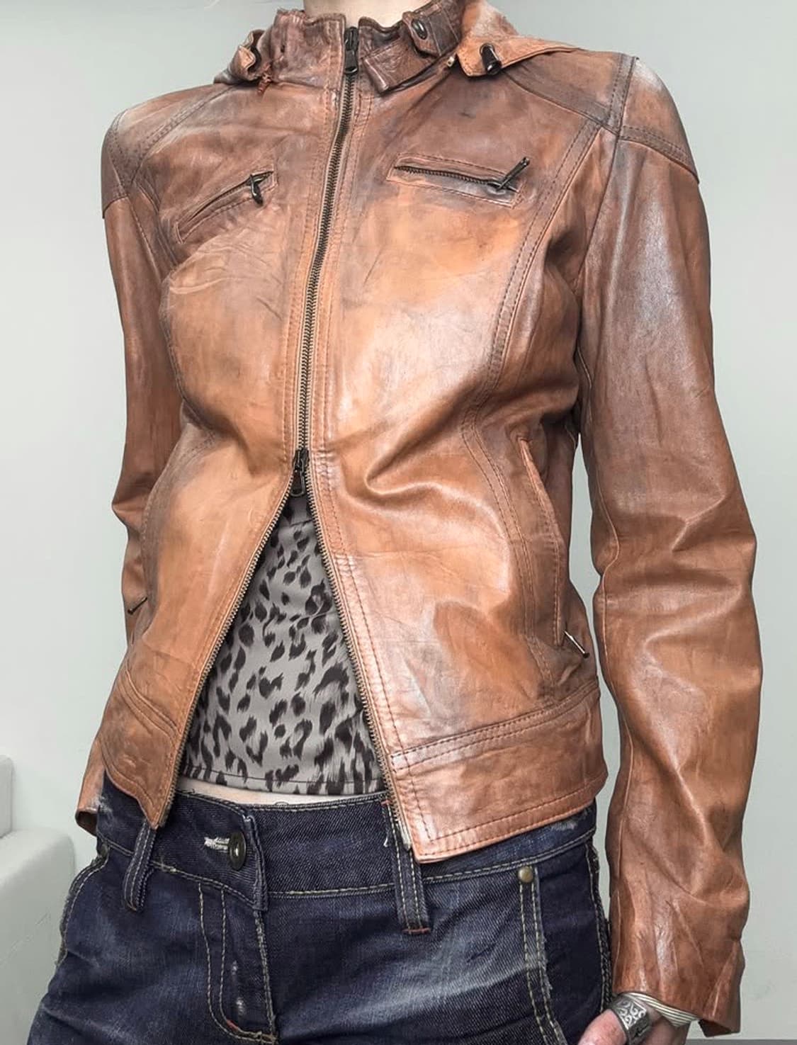 빈티지 레더 자켓 상품이미지1