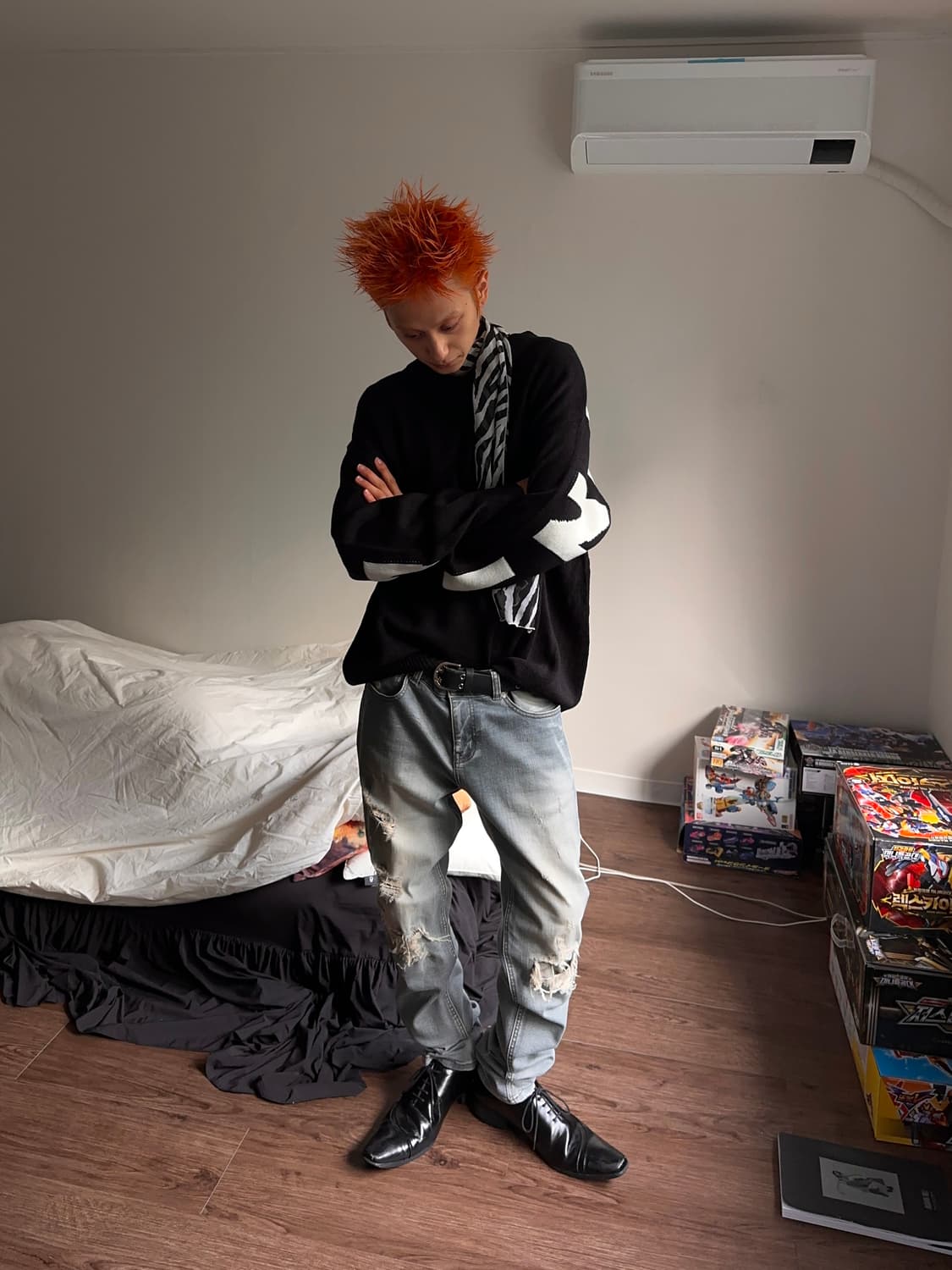 Ubjeans 디스트레스 & 리프드 스키니 진 상품이미지3