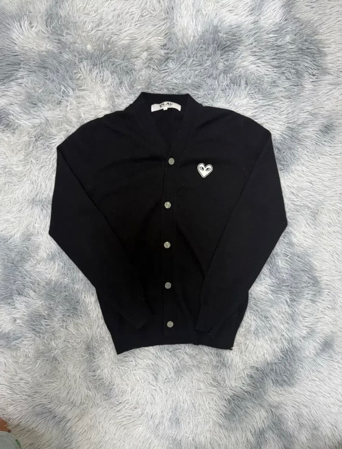 꼼데가르송 블랙 가디건 화이트와펜 L 상품이미지1